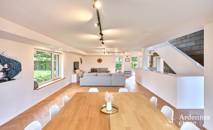 Modern holiday home for 10 people in Amel with 4 bedrooms, 5 bathrooms, sauna, fitness room, playroom and private garden