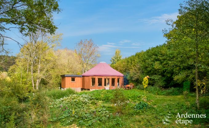 Spacious yurt for 4 people in Aywaille with wood pellet stove and private garden with terrace