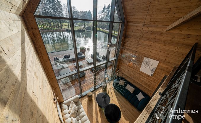 Luxury chalet in Brognon for 20 people with heated outdoor pool, outdoor jacuzzi and sauna on the lake