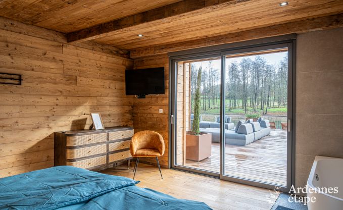 Luxury chalet in Brognon for 20 people with heated outdoor pool, outdoor jacuzzi and sauna on the lake