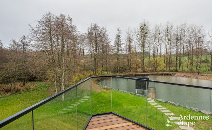 Luxury chalet in Brognon for 20 people with heated outdoor pool, outdoor jacuzzi and sauna on the lake