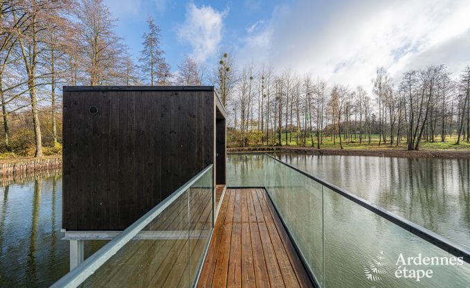 Luxury chalet in Brognon for 20 people with heated outdoor pool, outdoor jacuzzi and sauna on the lake