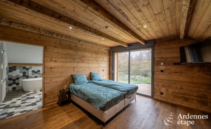 Luxury chalet in Brognon for 20 people with heated outdoor pool, outdoor jacuzzi and sauna on the lake