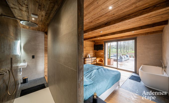 Luxury chalet in Brognon for 20 people with heated outdoor pool, outdoor jacuzzi and sauna on the lake