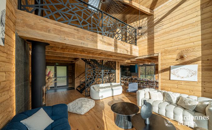 Luxury chalet in Brognon for 20 people with heated outdoor pool, outdoor jacuzzi and sauna on the lake