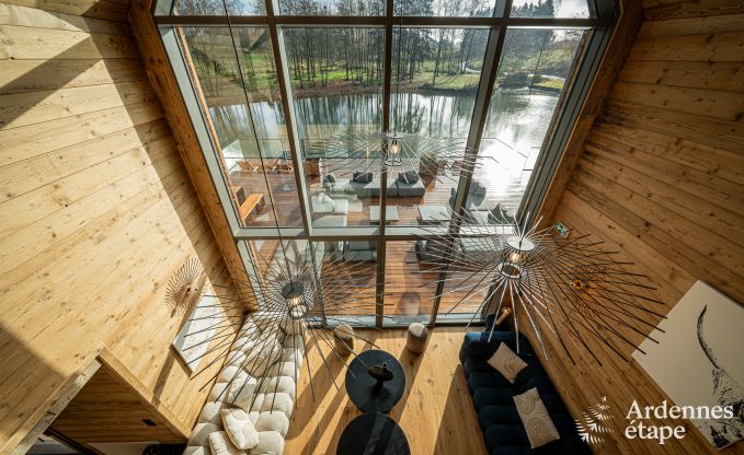 Luxury chalet in Brognon for 20 people with heated outdoor pool, outdoor jacuzzi and sauna on the lake