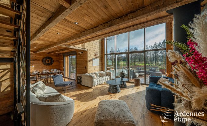 Luxury chalet in Brognon for 20 people with heated outdoor pool, outdoor jacuzzi and sauna on the lake