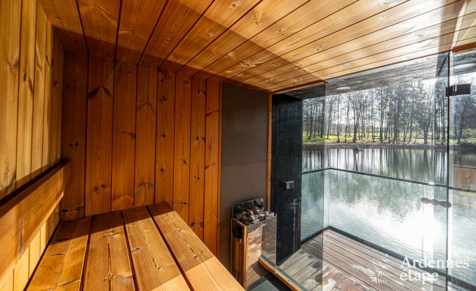 Luxury chalet in Brognon for 20 people with heated outdoor pool, outdoor jacuzzi and sauna on the lake