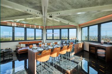 Luxury holiday home in Butgenbach: water tower with sauna, hot tub and panoramic view for 6 people