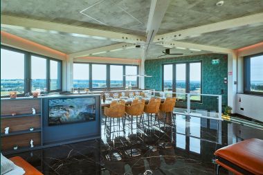 Luxury holiday home in Butgenbach: water tower with sauna, hot tub and panoramic view for 6 people