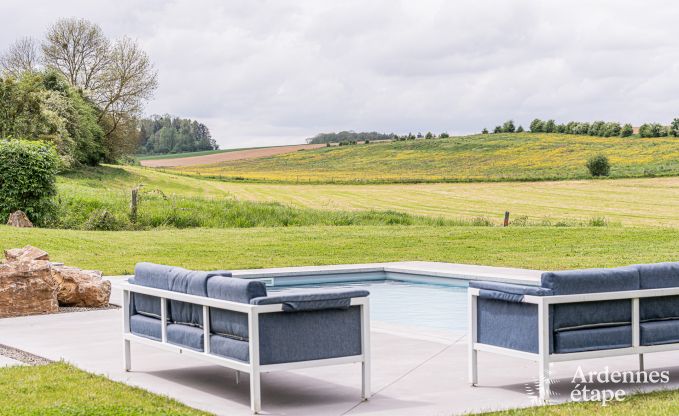 Comfortable holiday home with swimming pool and wood stove in Ciney, Ardennes