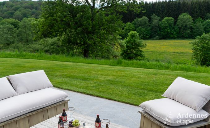 Chalet in Couvin for 8 people: comfortable holiday home with sauna and panoramic view