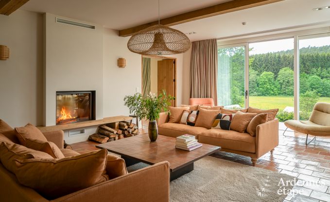 Chalet in Couvin for 8 people: comfortable holiday home with sauna and panoramic view