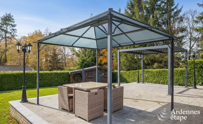 Spacious holiday home near Durbuy for 9 people with covered jacuzzi, fenced garden, and play area