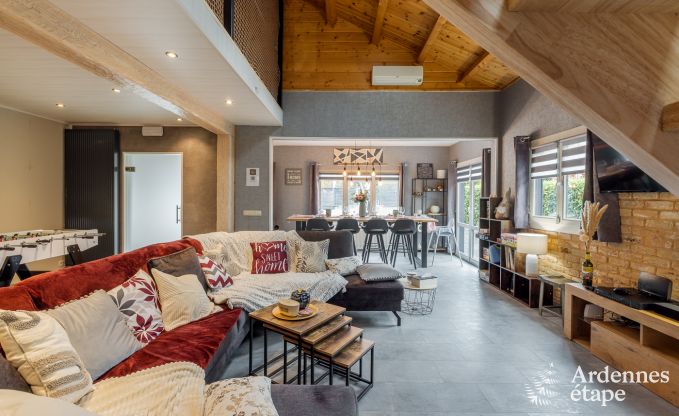 Spacious holiday home near Durbuy for 9 people with covered jacuzzi, fenced garden, and play area