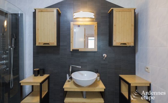 Spacious holiday home near Durbuy for 9 people with covered jacuzzi, fenced garden, and play area