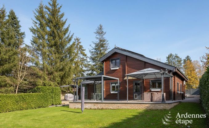 Spacious holiday home near Durbuy for 9 people with covered jacuzzi, fenced garden, and play area