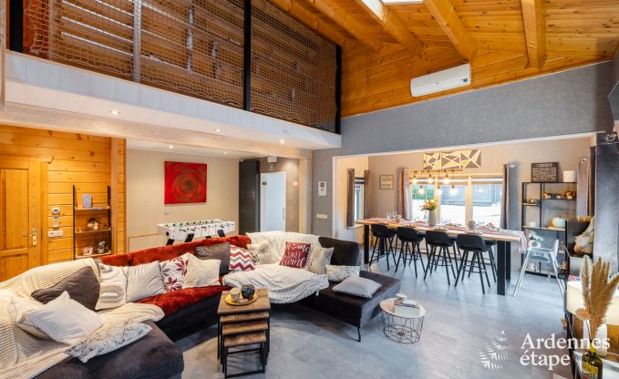 Spacious holiday home near Durbuy for 9 people with covered jacuzzi, fenced garden, and play area