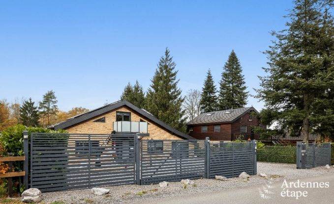 Spacious holiday home near Durbuy for 9 people with covered jacuzzi, fenced garden, and play area