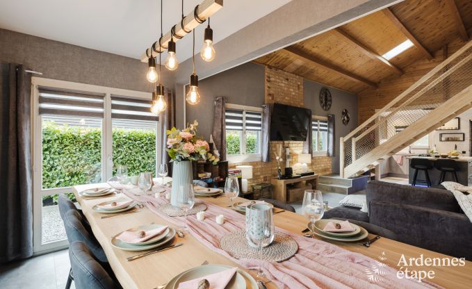 Spacious holiday home near Durbuy for 9 people with covered jacuzzi, fenced garden, and play area