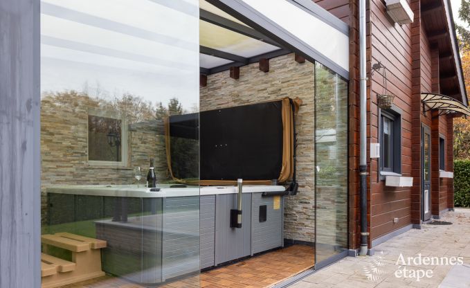 Spacious holiday home near Durbuy for 9 people with covered jacuzzi, fenced garden, and play area