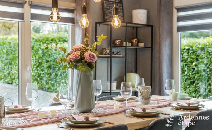 Spacious holiday home near Durbuy for 9 people with covered jacuzzi, fenced garden, and play area