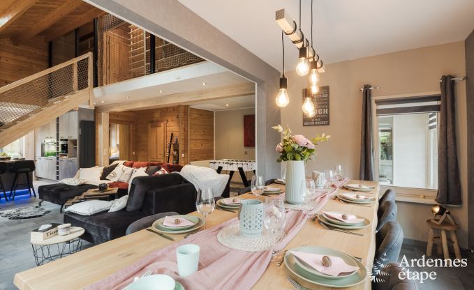 Spacious holiday home near Durbuy for 9 people with covered jacuzzi, fenced garden, and play area