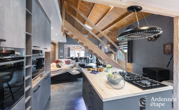 Spacious holiday home near Durbuy for 9 people with covered jacuzzi, fenced garden, and play area