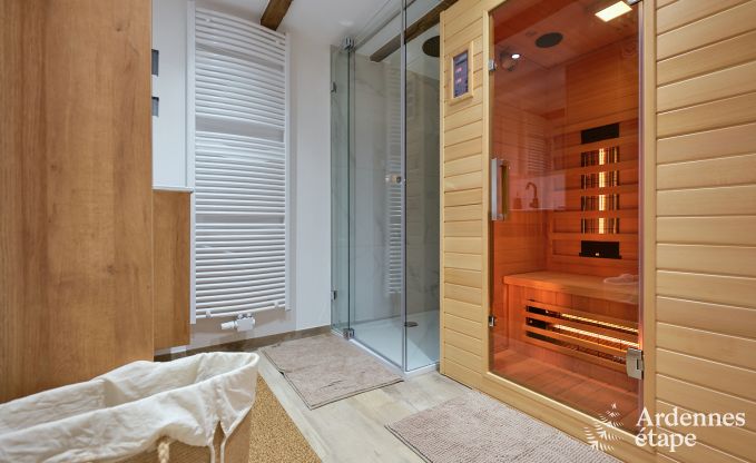 Charming holiday home for 8 people in Florenville with 4 bedrooms, wellness and play tower on the Semois
