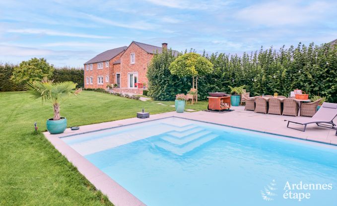 Spacious comfortable holiday home for 10 people in Voeren with private pool, jacuzzi and garden