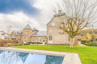 Castle-farmhouse with swimming pool for 28 people in Hamoir in the Ardennes