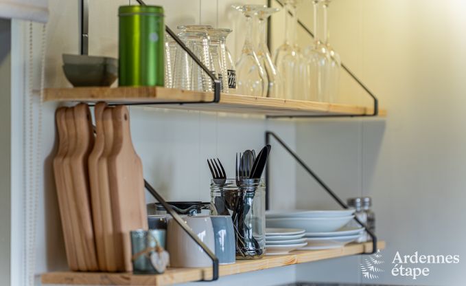 Charming tiny house for 4 people in Lglise with kitchenette, wood stove and private garden