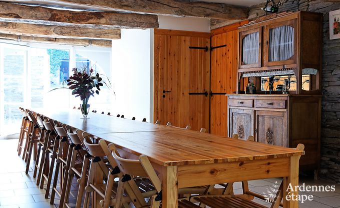 Farmhouse holiday home with pool and wellness room to rent in Lierneux