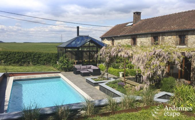 Holiday home with swimming pool for nine people near Namur