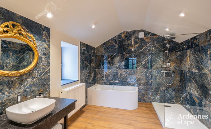 Luxury castle for 30 people in Ouffet with 14 bedrooms, 12 bathrooms, indoor pool, sauna and private garden