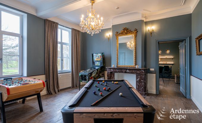 Luxury castle for 30 people in Ouffet with 14 bedrooms, 12 bathrooms, indoor pool, sauna and private garden