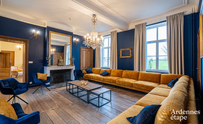 Luxury castle for 30 people in Ouffet with 14 bedrooms, 12 bathrooms, indoor pool, sauna and private garden