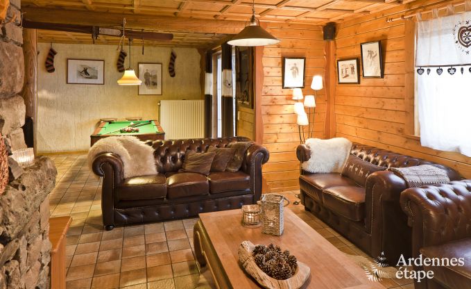 Spacious chalet in Ovifat, Ardennes, 16 people, 8 bedrooms, 3 bathrooms, sauna, billiards, garden with private terrace