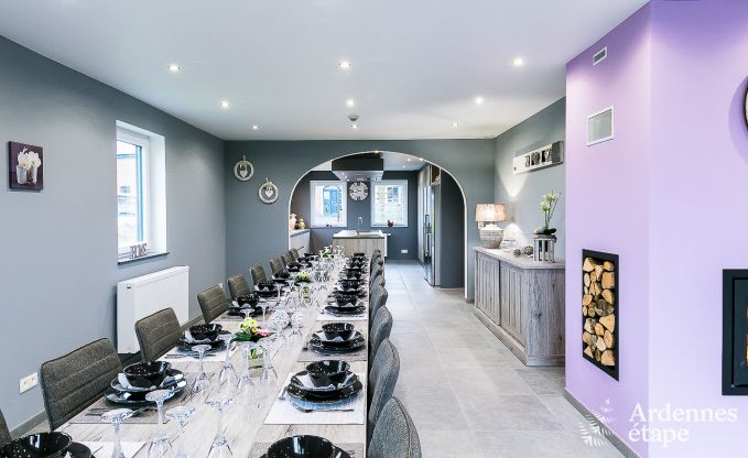 Luxurious holiday cottage in Paliseul with indoor pool, wellness and games for 28 persons in the Ardennes