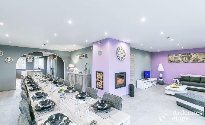 Luxurious holiday cottage in Paliseul with indoor pool, wellness and games for 28 persons in the Ardennes