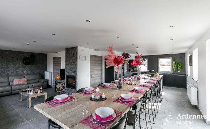 Luxurious holiday cottage in Paliseul with indoor pool, wellness and games for 28 persons in the Ardennes