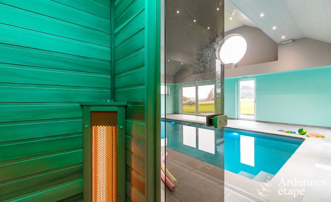 Luxurious holiday cottage in Paliseul with indoor pool, wellness and games for 28 persons in the Ardennes