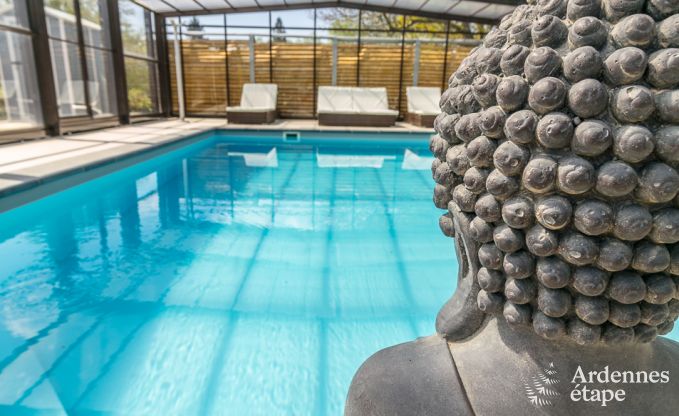 High-end villa in Redu, Ardennes, 9 people, outdoor pool, sauna, steam room, indoor and outdoor jacuzzi, private garden, complete equipment