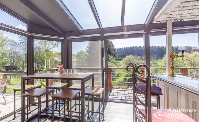 High-end villa in Redu, Ardennes, 9 people, outdoor pool, sauna, steam room, indoor and outdoor jacuzzi, private garden, complete equipment