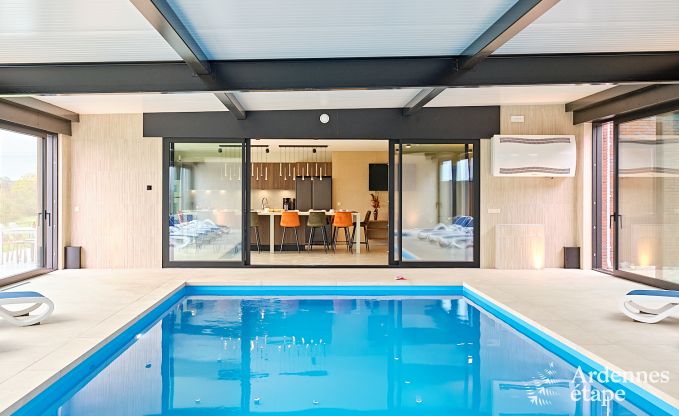 Ultramodern villa in Somme-Leuze for 12 persons with indoor swimming pool, sauna and private garden