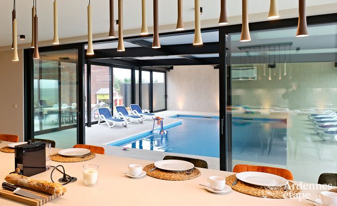 Ultramodern villa in Somme-Leuze for 12 persons with indoor swimming pool, sauna and private garden