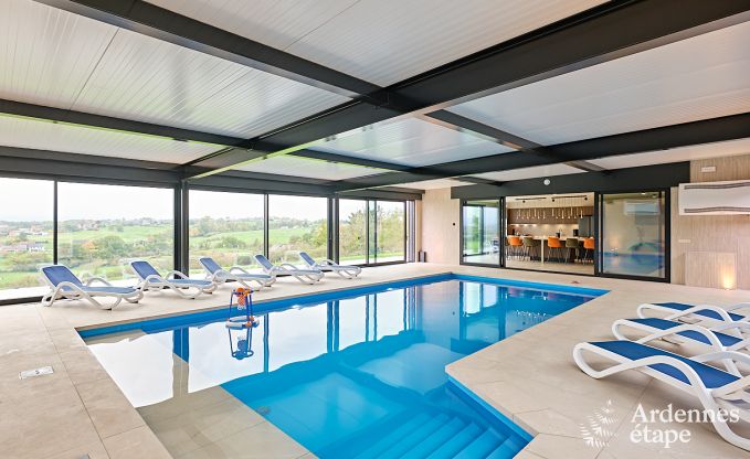 Ultramodern villa in Somme-Leuze for 12 persons with indoor swimming pool, sauna and private garden