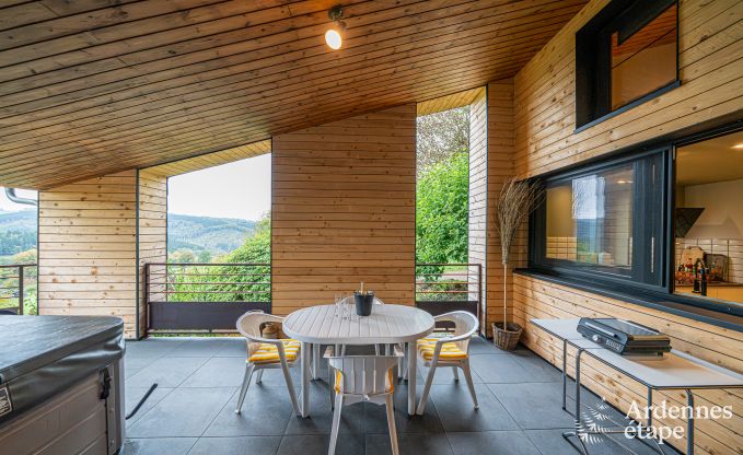 Chalet for 4 people in Stavelot with jacuzzi, wood stove and private terrace