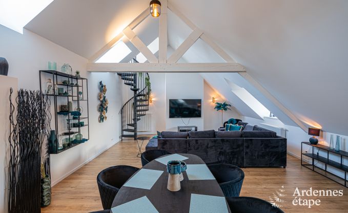 Spacious luxurious loft in Trois-Ponts for 5 people with 2 bedrooms, 2 bathrooms, jacuzzi, and private terrace