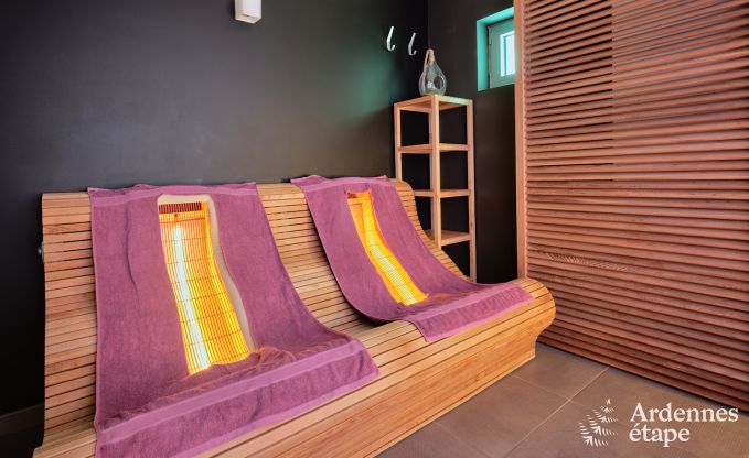 Luxury gte with private wellness centre in Vaux-sur-Sre: sauna, jacuzzi, hammam and relaxation area just for you